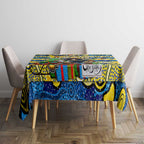 Cowboys Rugby Merry Christmas Tablecloth Indigenous Australian Art
