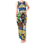 Custom Cowboys Rugby Merry Christmas Tank Maxi Dress Indigenous Australian Art