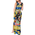 Custom Cowboys Rugby Merry Christmas Tank Maxi Dress Indigenous Australian Art