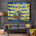 Cowboys Rugby Merry Christmas Tapestry Indigenous Australian Art
