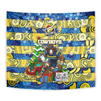 Cowboys Rugby Merry Christmas Tapestry Indigenous Australian Art