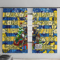 Cowboys Rugby Merry Christmas Window Curtain Indigenous Australian Art