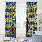 Cowboys Rugby Merry Christmas Window Curtain Indigenous Australian Art