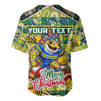 Custom Eels Rugby Merry Christmas Baseball Jersey Indigenous Australian Art