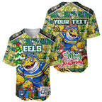 Custom Eels Rugby Merry Christmas Baseball Jersey Indigenous Australian Art