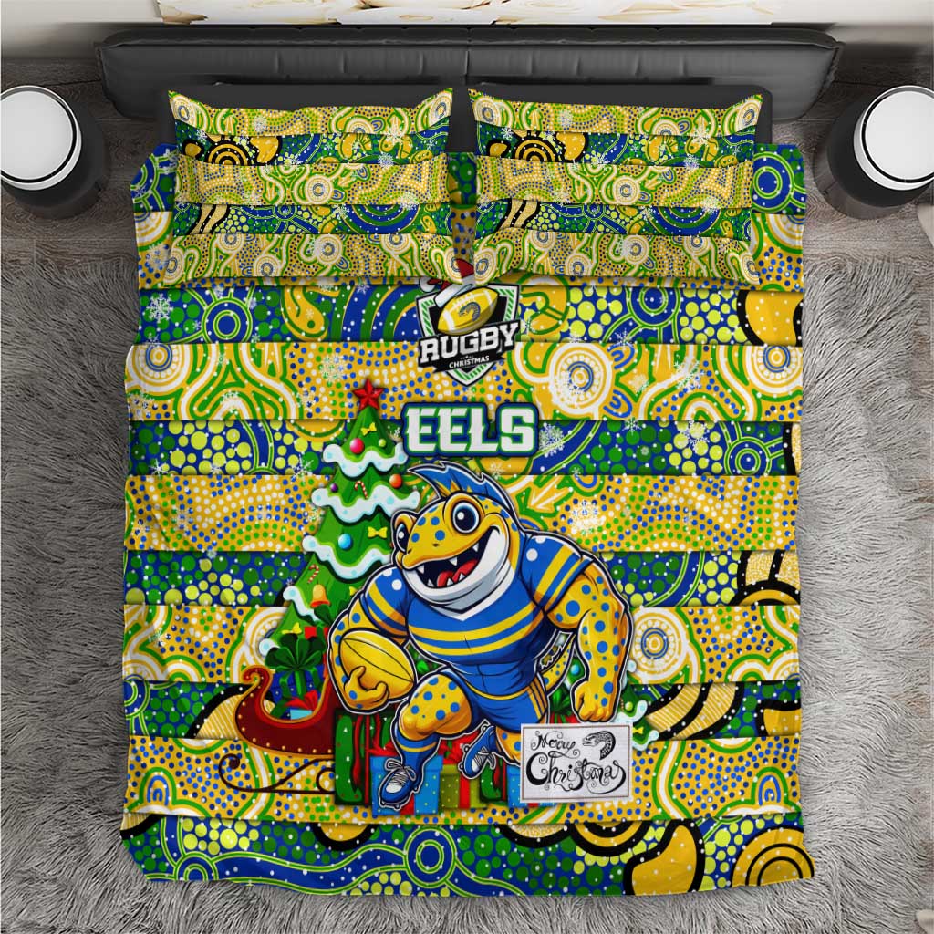 Eels Rugby Merry Christmas Bedding Set Indigenous Australian Art