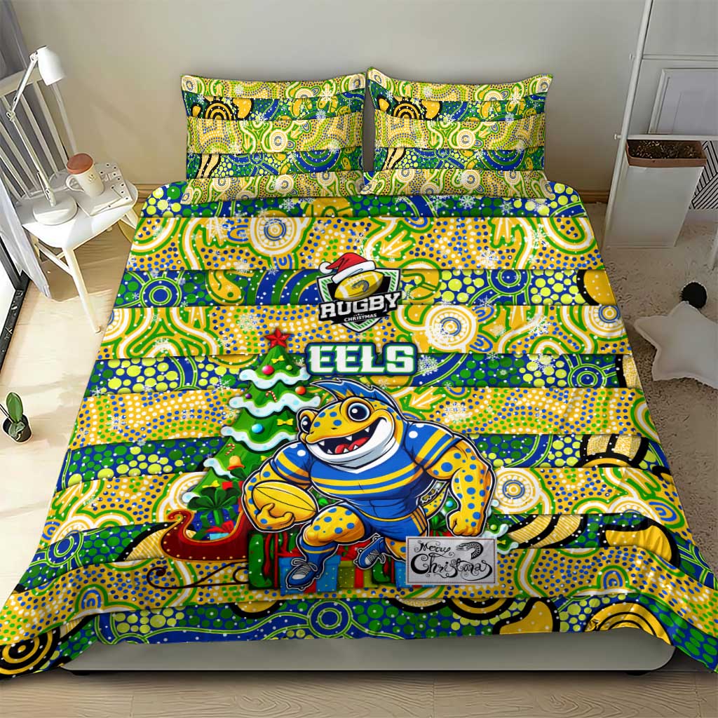 Eels Rugby Merry Christmas Bedding Set Indigenous Australian Art