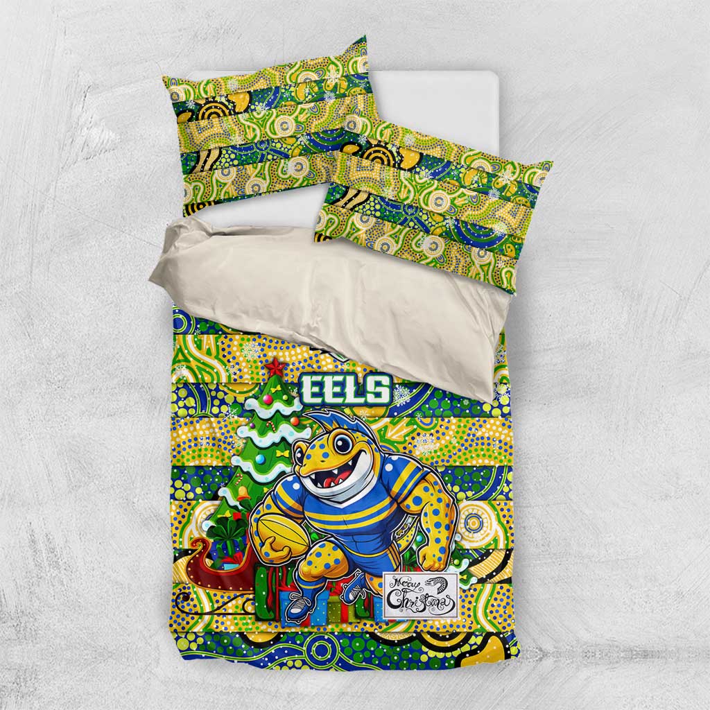 Eels Rugby Merry Christmas Bedding Set Indigenous Australian Art