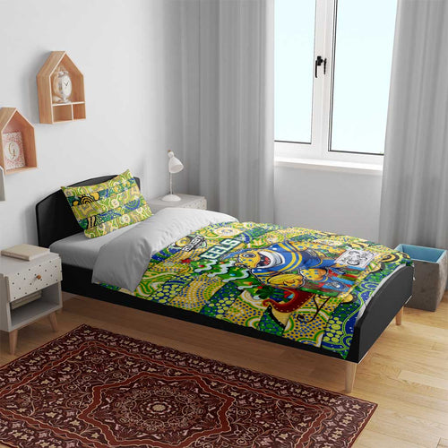 Eels Rugby Merry Christmas Bedding Set Indigenous Australian Art