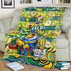 Eels Rugby Merry Christmas Blanket Indigenous Australian Art