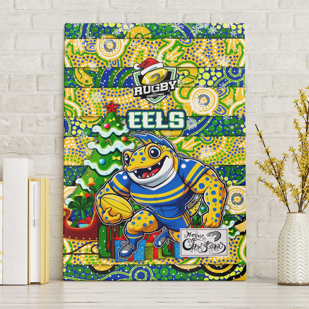 Eels Rugby Merry Christmas Canvas Wall Art Indigenous Australian Art