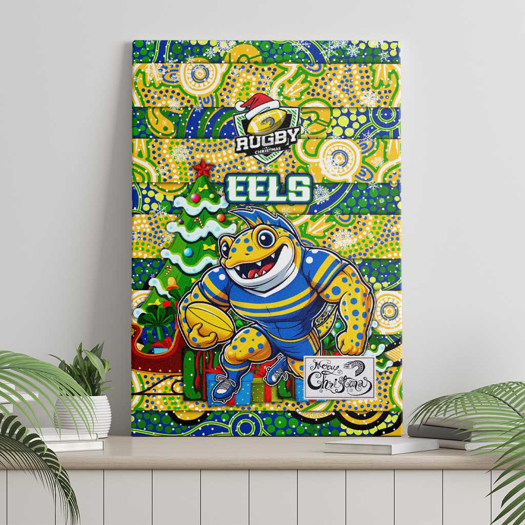Eels Rugby Merry Christmas Canvas Wall Art Indigenous Australian Art
