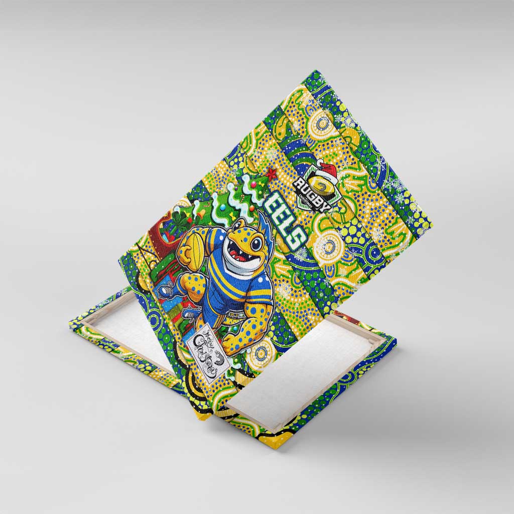 Eels Rugby Merry Christmas Canvas Wall Art Indigenous Australian Art