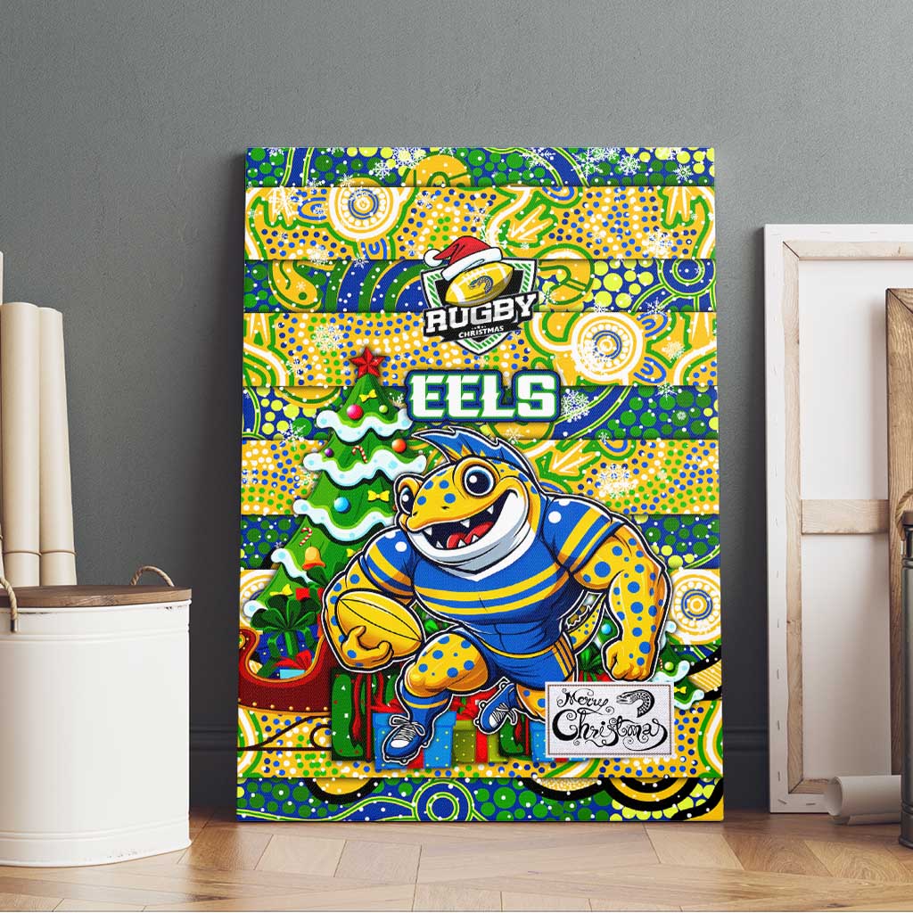 Eels Rugby Merry Christmas Canvas Wall Art Indigenous Australian Art