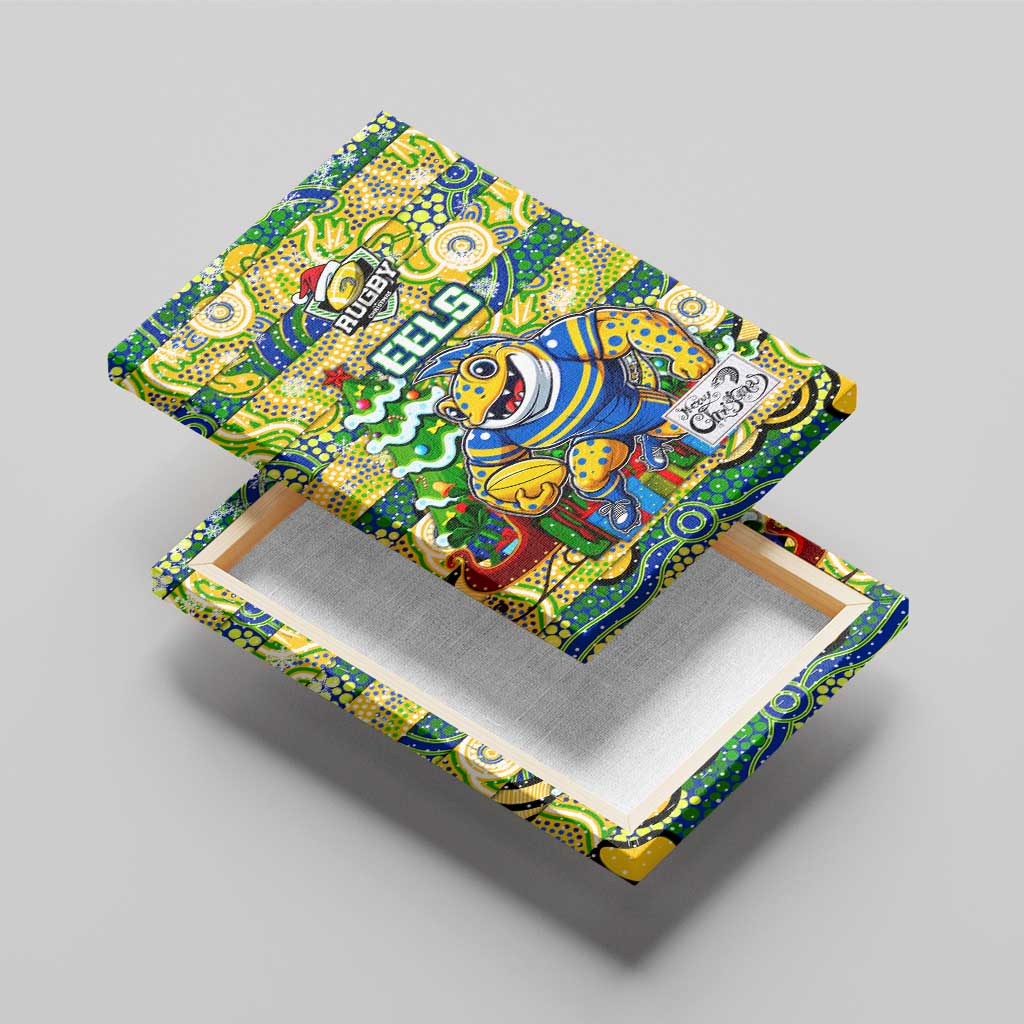 Eels Rugby Merry Christmas Canvas Wall Art Indigenous Australian Art