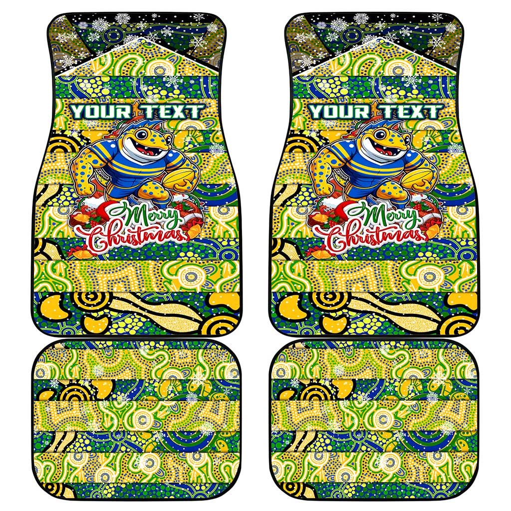 Eels Rugby Merry Christmas Car Mats Indigenous Australian Art