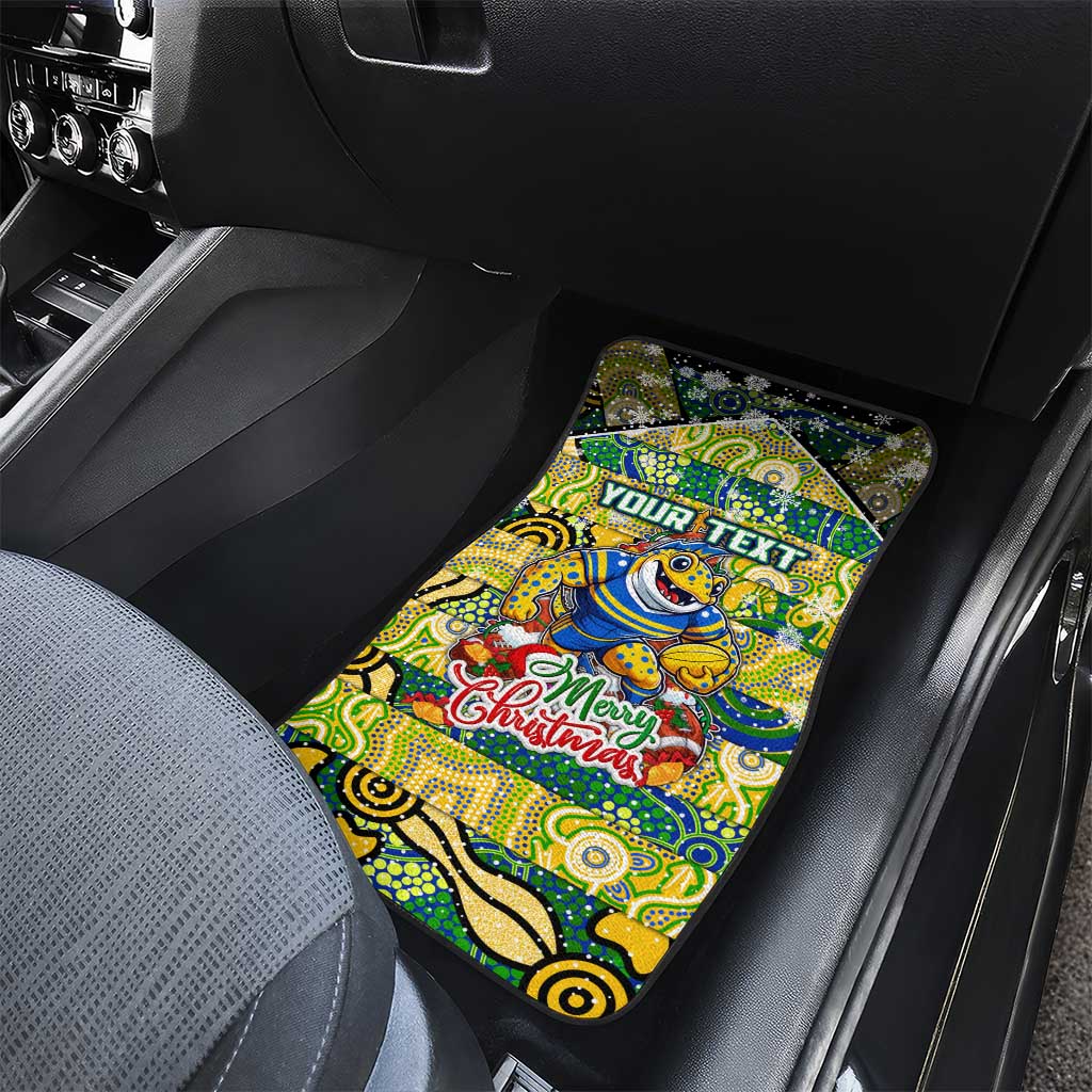 Eels Rugby Merry Christmas Car Mats Indigenous Australian Art