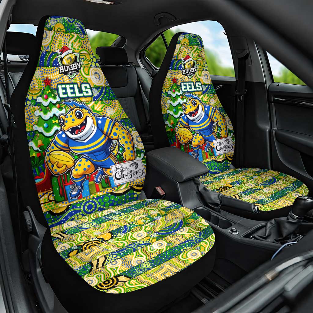 Eels Rugby Merry Christmas Car Seat Cover Indigenous Australian Art