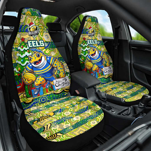 Eels Rugby Merry Christmas Car Seat Cover Indigenous Australian Art