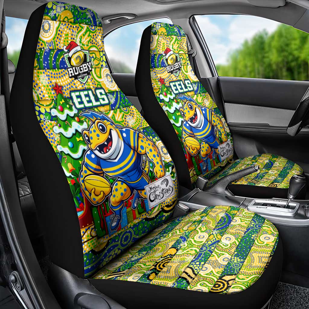 Eels Rugby Merry Christmas Car Seat Cover Indigenous Australian Art