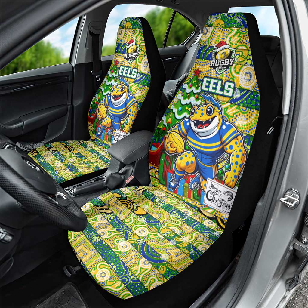 Eels Rugby Merry Christmas Car Seat Cover Indigenous Australian Art