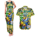 Custom Eels Rugby Merry Christmas Couples Matching Tank Maxi Dress and Hawaiian Shirt Indigenous Australian Art