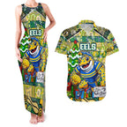 Custom Eels Rugby Merry Christmas Couples Matching Tank Maxi Dress and Hawaiian Shirt Indigenous Australian Art