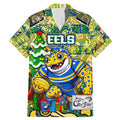 Custom Eels Rugby Merry Christmas Family Matching Mermaid Dress and Hawaiian Shirt Indigenous Australian Art