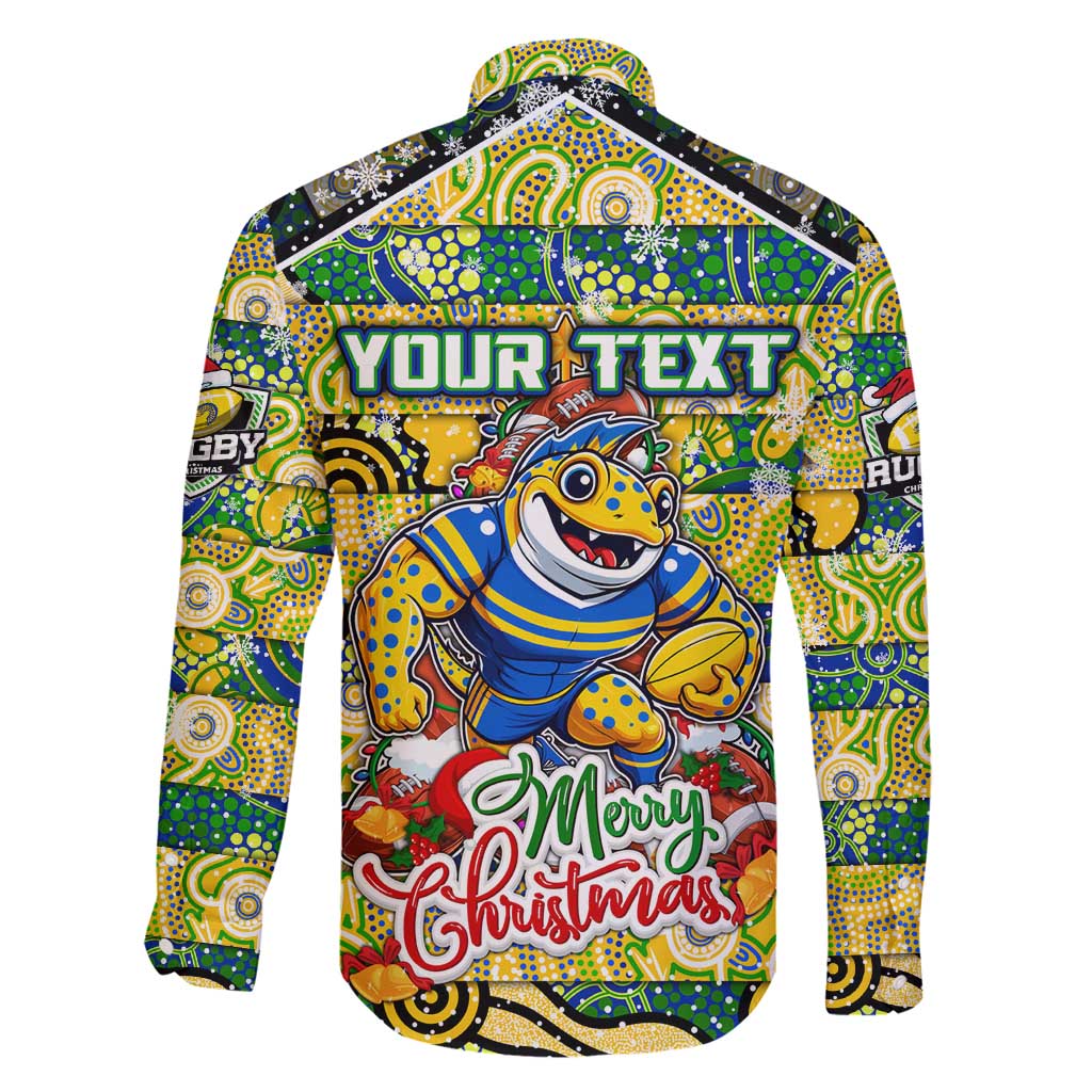 Custom Eels Rugby Merry Christmas Family Matching Tank Maxi Dress and Hawaiian Shirt Indigenous Australian Art