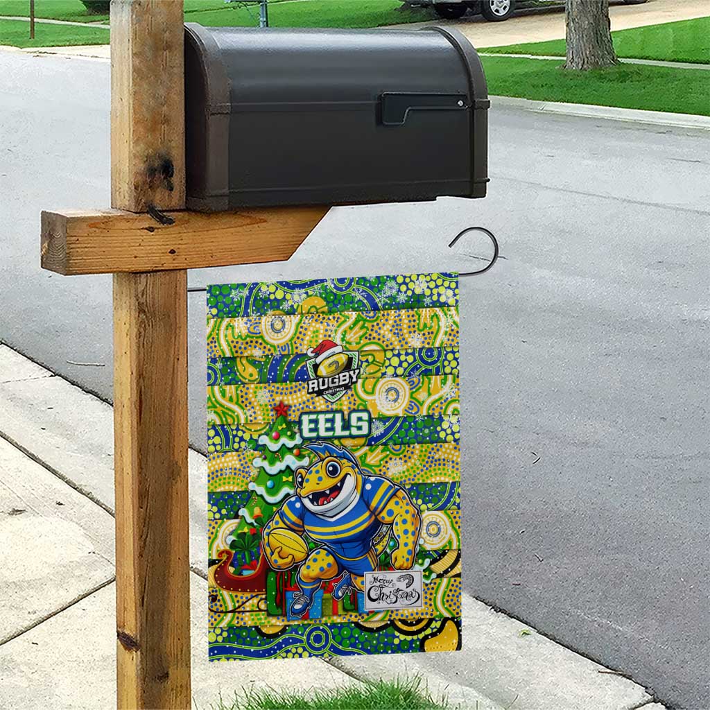 Eels Rugby Merry Christmas Garden Flag Indigenous Australian Art