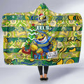 Eels Rugby Merry Christmas Hooded Blanket Indigenous Australian Art