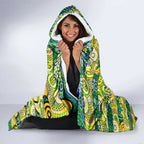 Eels Rugby Merry Christmas Hooded Blanket Indigenous Australian Art