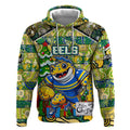 Custom Eels Rugby Merry Christmas Hoodie Indigenous Australian Art