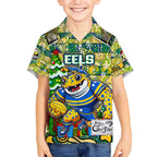 Custom Eels Rugby Merry Christmas Kid Hawaiian Shirt Indigenous Australian Art