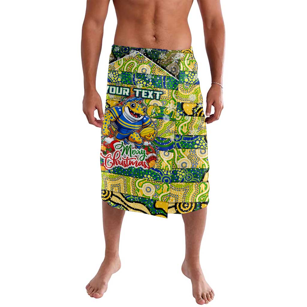 Custom Eels Rugby Merry Christmas Lavalava Indigenous Australian Art