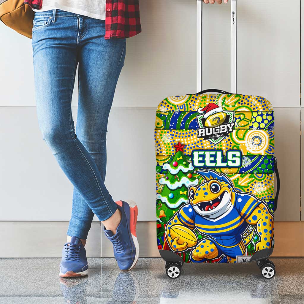 Eels Rugby Merry Christmas Luggage Cover Indigenous Australian Art