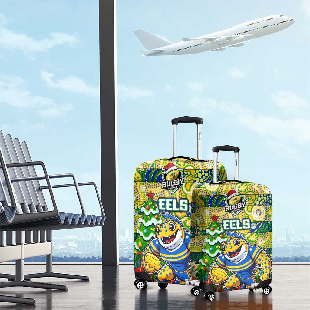 Eels Rugby Merry Christmas Luggage Cover Indigenous Australian Art