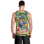 Custom Eels Rugby Merry Christmas Men Tank Top Indigenous Australian Art