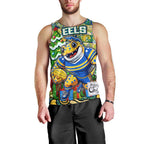 Custom Eels Rugby Merry Christmas Men Tank Top Indigenous Australian Art