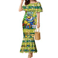Custom Eels Rugby Merry Christmas Mermaid Dress Indigenous Australian Art