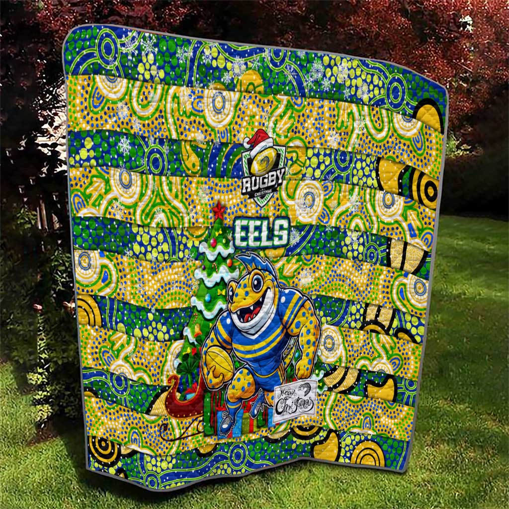 Eels Rugby Merry Christmas Quilt Indigenous Australian Art