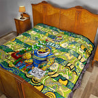 Eels Rugby Merry Christmas Quilt Indigenous Australian Art