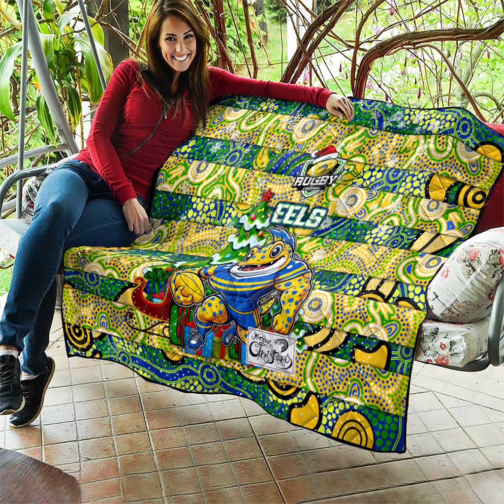 Eels Rugby Merry Christmas Quilt Indigenous Australian Art