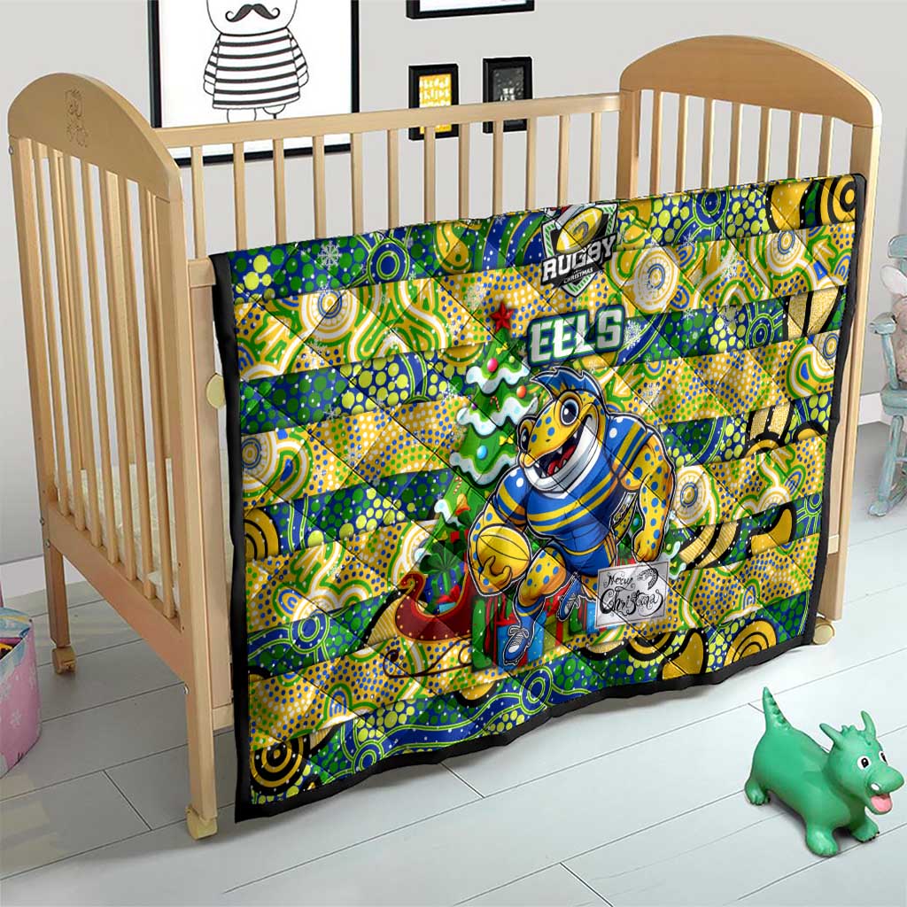 Eels Rugby Merry Christmas Quilt Indigenous Australian Art