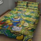 Eels Rugby Merry Christmas Quilt Bed Set Indigenous Australian Art
