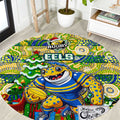 Eels Rugby Merry Christmas Round Carpet Indigenous Australian Art