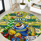 Eels Rugby Merry Christmas Round Carpet Indigenous Australian Art