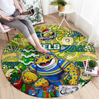 Eels Rugby Merry Christmas Round Carpet Indigenous Australian Art