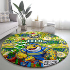 Eels Rugby Merry Christmas Round Carpet Indigenous Australian Art