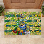 Eels Rugby Merry Christmas Rubber Doormat Indigenous Australian Art